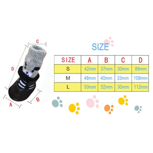 4pcs/set Cute Cotton Dog Shoes Waterproof Non-slip Rubber Cats Dogs Socks For Chihuahua Puppy Cat Rain Snow Boots Pet Products - Dog Shoes