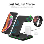 Load image into Gallery viewer, Qi Wireless Charger Stand Holder Station 15W Fast Charging Dock For Apple Watch Series 4 3 2 Airpods Iphone 11 Pro Max XS MAX XR
