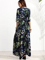 Load image into Gallery viewer, Milumia Women&#39;s Button Up Split Floral Print Flowy Party Maxi Dress
