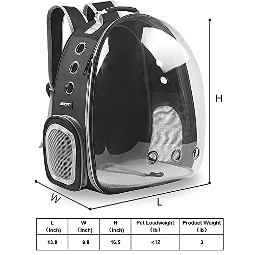 BEIKOTT Cat Backpack Carriers Bag, Dog Backpack, Pet Bubble Backpack for Small Cats Puppies Dogs Bunny, Airline-Approved Ventilate Transparent Capsule Backpack for Travel, Hiking and Outdoor Use