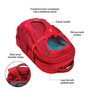 Kurgo G-Train K9 Pack, Carrier Backpack for Small Dogs and Cats, Ideal for Hiking or Travel, Waterproof Bottom, Chili Red