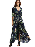 Load image into Gallery viewer, Milumia Women&#39;s Button Up Split Floral Print Flowy Party Maxi Dress
