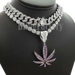 Load image into Gallery viewer, Marihuana Weed Leaf Choker Chain Necklace
