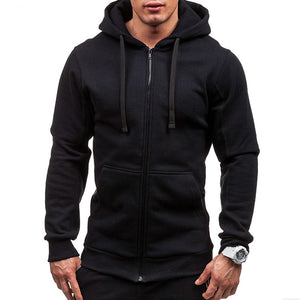 Spring Fall Male Cardigan Full Zip Hoodie Long Sleeve Hooded Sweatshirt Tech Fleece Plus Size Coat Jacket Warm Jumper Outwear