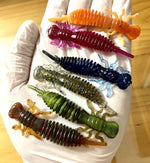 Load image into Gallery viewer, 10 Pack 3&quot; Hellgrammite Insect Larva Ned Rig Soft Plastic Lures - Soft&amp;Durable!
