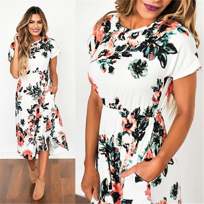 2018 Summer Long Dress Floral Print Boho Beach Dress Tunic Maxi Dress Women Evening Party Dress Sundress Vestidos de festa XXXL