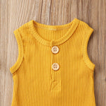 Load image into Gallery viewer, Newborn Baby Boys Girls Summer Outfits Infant Ribbed Knitted Cotton Short Sleeve T-Shirt + Shorts Two Piece Clothes Set
