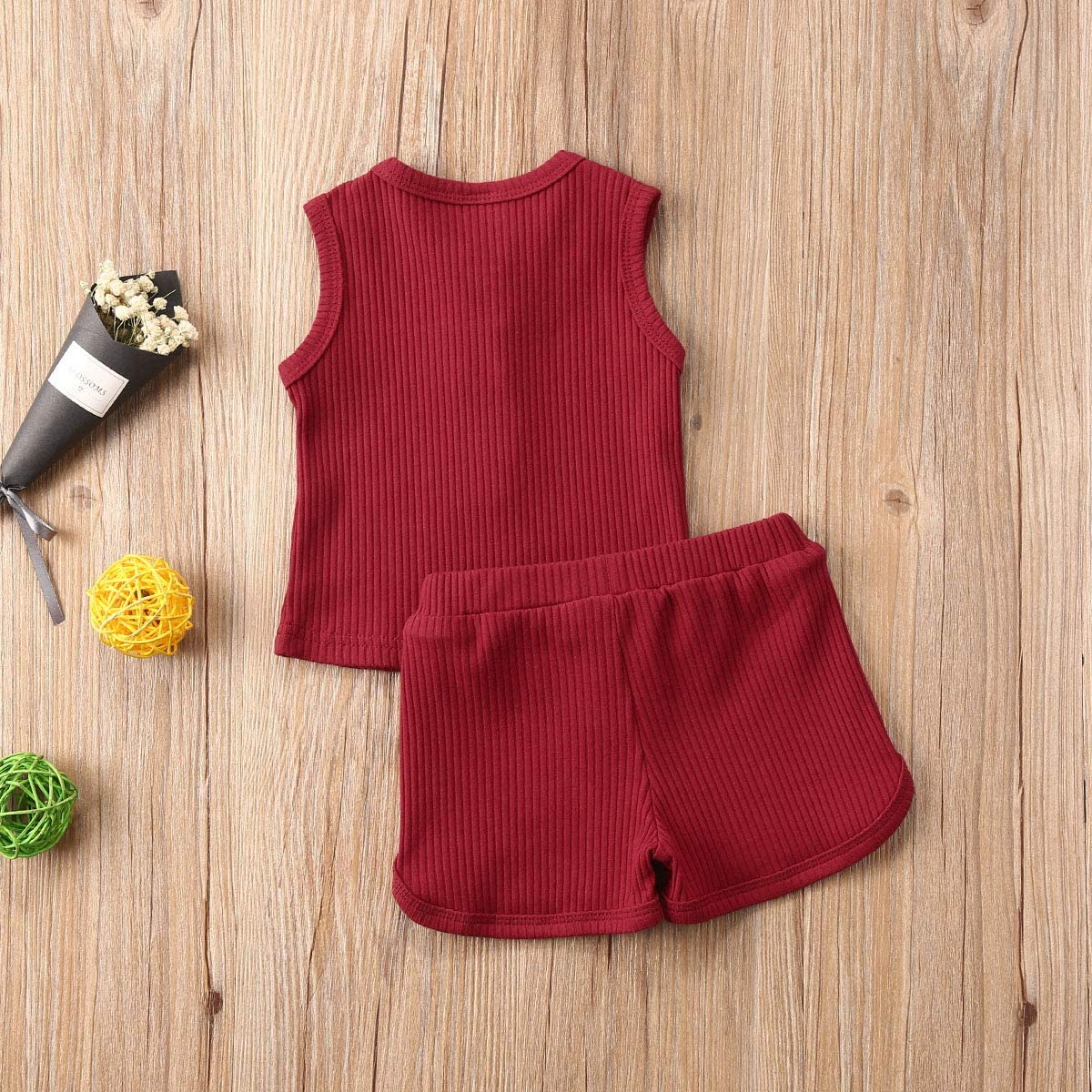 Newborn Baby Boys Girls Summer Outfits Infant Ribbed Knitted Cotton Short Sleeve T-Shirt + Shorts Two Piece Clothes Set