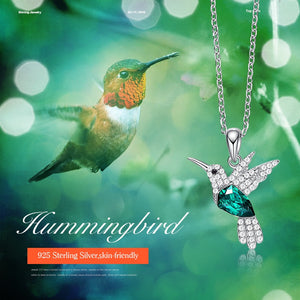 Cdyle Hummingbird Jewellery 925 Sterling Silver Link Chain Necklace Embellished with crystal Women Pendant