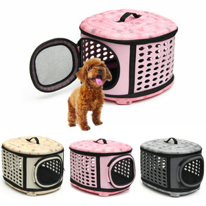 Small Pet Dog Cat Puppy Carrier Portable Cage Crate Transporter Bag - Pink