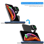 Load image into Gallery viewer, Qi Wireless Charger Stand Holder Station 15W Fast Charging Dock For Apple Watch Series 4 3 2 Airpods Iphone 11 Pro Max XS MAX XR
