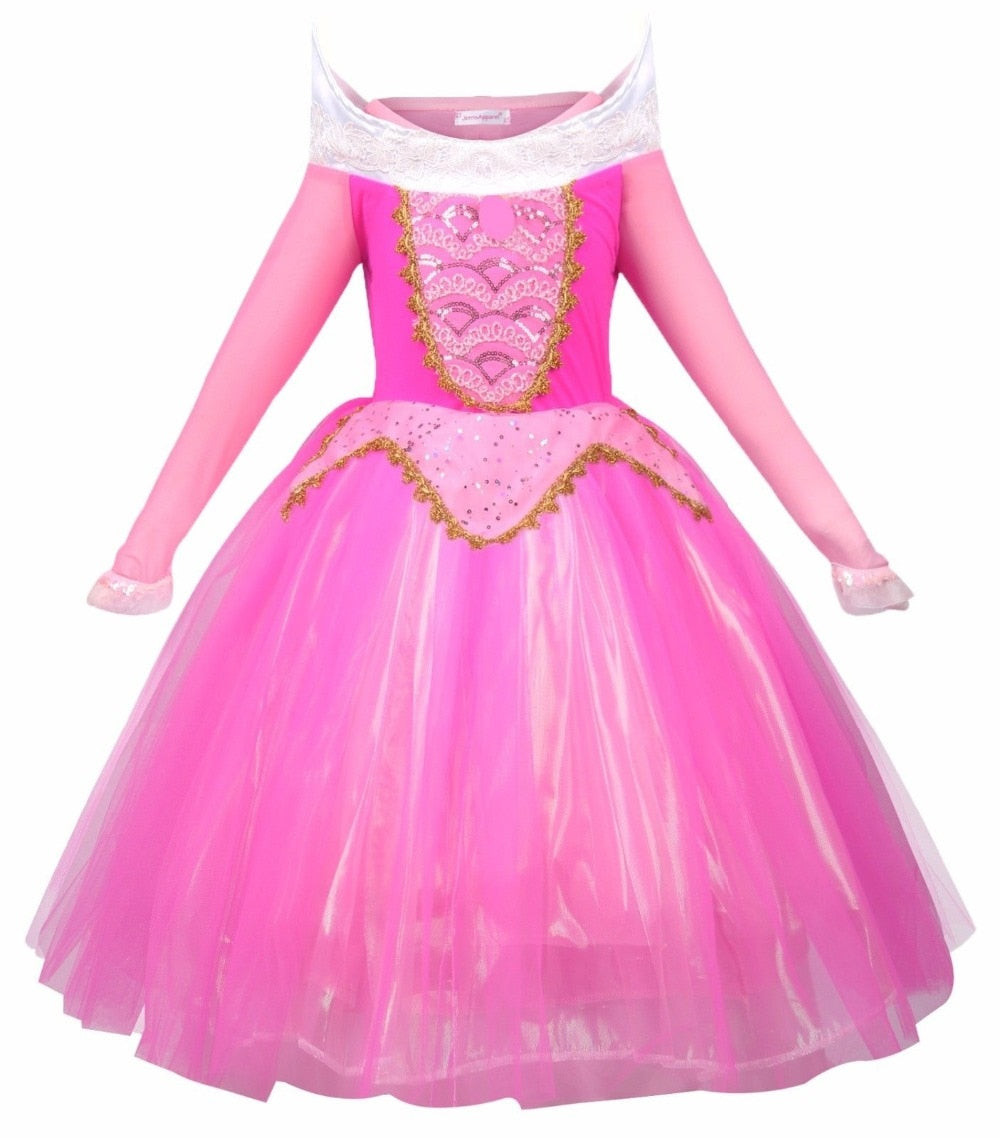 Fancy Baby Girl Princess Clothes Kid Jasmine Rapunzel Aurora Belle Ariel Cosplay Costume Child Elsa Anna Elena Sofia Party Dress