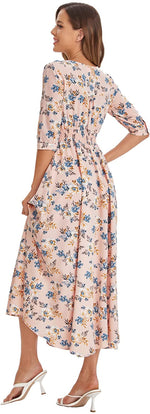 Load image into Gallery viewer, Milumia Women&#39;s Button Up Split Floral Print Flowy Party Maxi Dress
