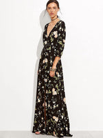 Load image into Gallery viewer, Milumia Women&#39;s Button Up Split Floral Print Flowy Party Maxi Dress
