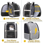 Load image into Gallery viewer, Texsens Innovative Traveler Bubble Backpack Pet Carriers for Cats and Dogs (Black)
