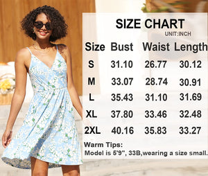 CATHY Womens 2023 Summer Cover Ups Sundress Casual V Neck Strappy Dress Loose Comfy Swing Dresses with Pockets