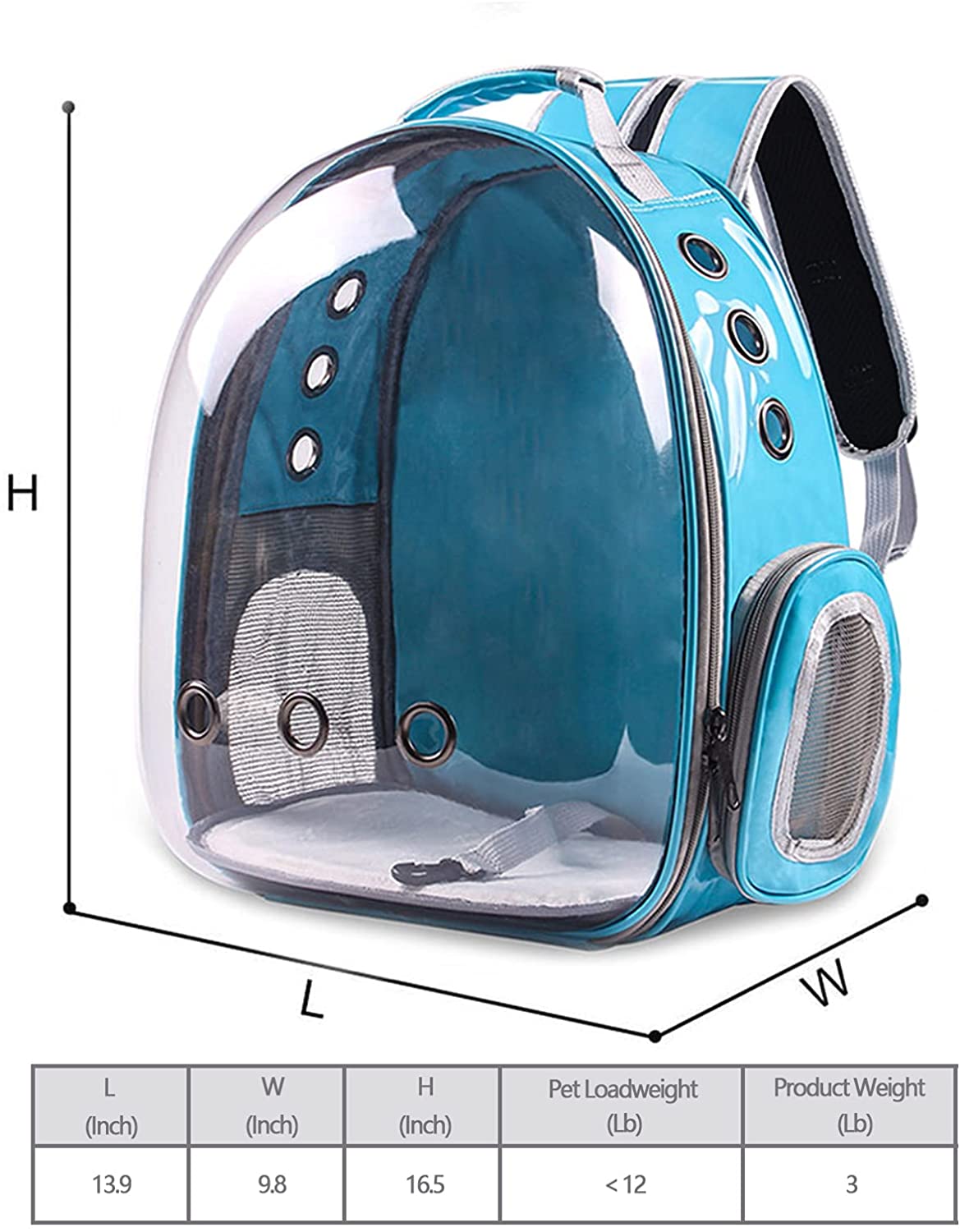 BEIKOTT Cat Backpack Carriers Bag, Dog Backpack, Pet Bubble Backpack for Small Cats Puppies Dogs Bunny, Airline-Approved Ventilate Transparent Capsule Backpack for Travel, Hiking and Outdoor Use