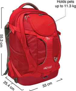 Kurgo G-Train K9 Pack, Carrier Backpack for Small Dogs and Cats, Ideal for Hiking or Travel, Waterproof Bottom, Chili Red