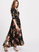 Load image into Gallery viewer, Milumia Women&#39;s Button Up Split Floral Print Flowy Party Maxi Dress
