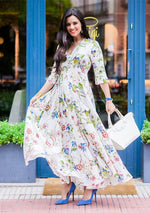 Load image into Gallery viewer, Milumia Women&#39;s Button Up Split Floral Print Flowy Party Maxi Dress
