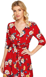 Load image into Gallery viewer, Milumia Women&#39;s Button Up Split Floral Print Flowy Party Maxi Dress
