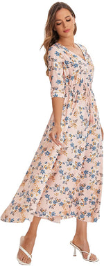 Load image into Gallery viewer, Milumia Women&#39;s Button Up Split Floral Print Flowy Party Maxi Dress
