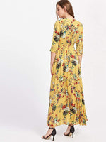 Load image into Gallery viewer, Milumia Women&#39;s Button Up Split Floral Print Flowy Party Maxi Dress
