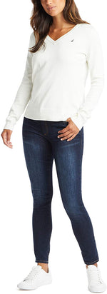 Load image into Gallery viewer, Nautica Women&#39;s Effortless J-Class Long Sleeve 100% Cotton V-Neck Sweater
