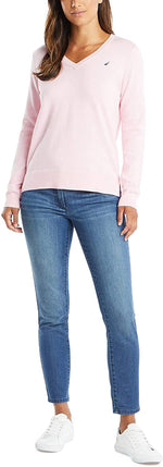 Load image into Gallery viewer, Nautica Women&#39;s Effortless J-Class Long Sleeve 100% Cotton V-Neck Sweater
