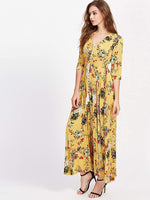 Load image into Gallery viewer, Milumia Women&#39;s Button Up Split Floral Print Flowy Party Maxi Dress
