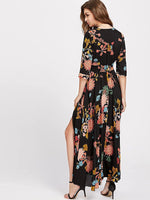 Load image into Gallery viewer, Milumia Women&#39;s Button Up Split Floral Print Flowy Party Maxi Dress
