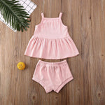 Load image into Gallery viewer, Newborn Baby Boys Girls Summer Outfits Infant Ribbed Knitted Cotton Short Sleeve T-Shirt + Shorts Two Piece Clothes Set
