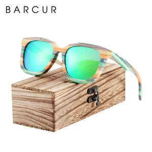 BARCUR Unique Wood Polarized Sunglasses