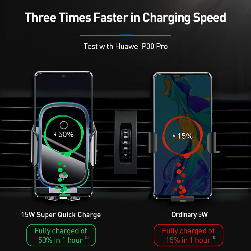 Baseus 15W Wireless Charger Car Mount for Air Vent Mount Car Phone Holder Intelligent Infrared Fast Wireless Charging Charger|Car Chargers