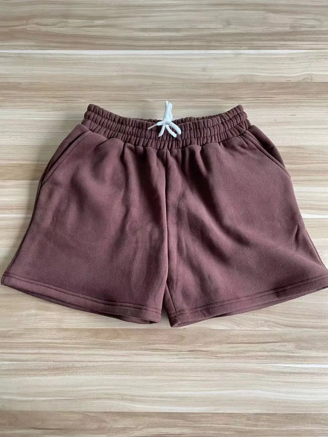 Custom LOGO 100% Cotton Fleece Shorts 330gsm Thick Winter Women Plain Casual Wear Basic Classic design lounge wear shorts