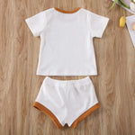 Load image into Gallery viewer, Newborn Baby Boys Girls Summer Outfits Infant Ribbed Knitted Cotton Short Sleeve T-Shirt + Shorts Two Piece Clothes Set
