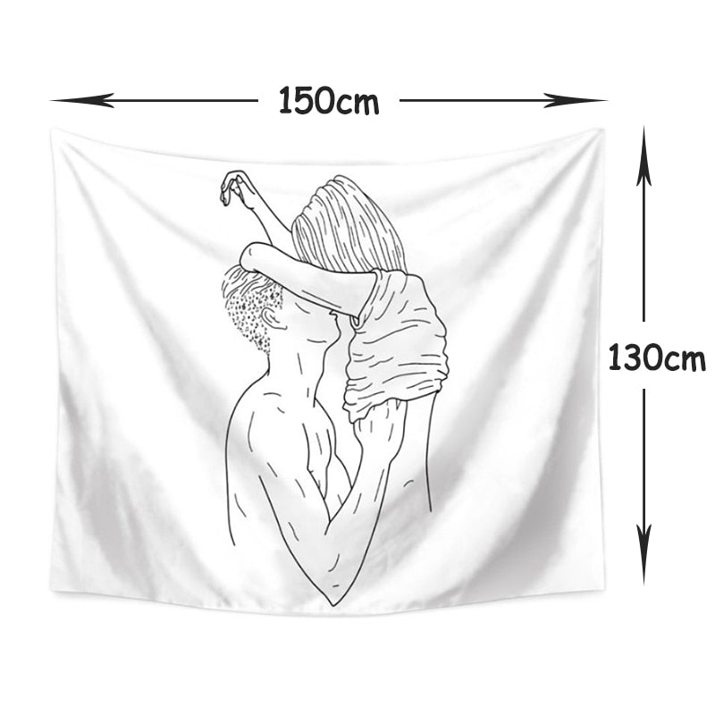 Sexy Body Line Tapestry Art Wall Hanging Tapestry Simple Design Line Wall Decor Bedspread Yoga Mat Picnic Cloth Home & Living|Tapestry