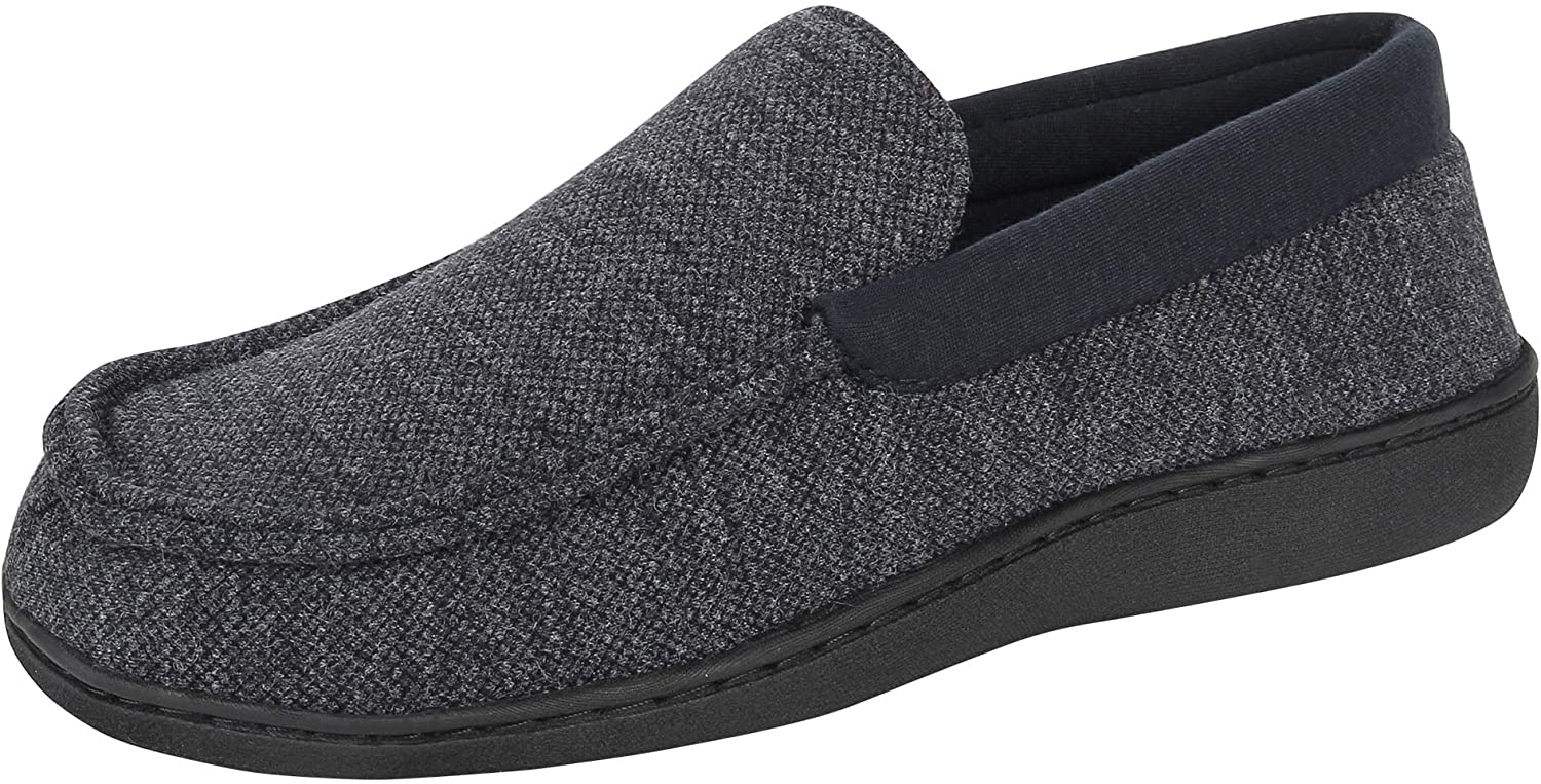 Hanes Men's ComfortSoft Memory Foam Knit Venetian Moccasin Indoor/Outdoor Slipper