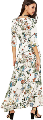 Load image into Gallery viewer, Milumia Women&#39;s Button Up Split Floral Print Flowy Party Maxi Dress
