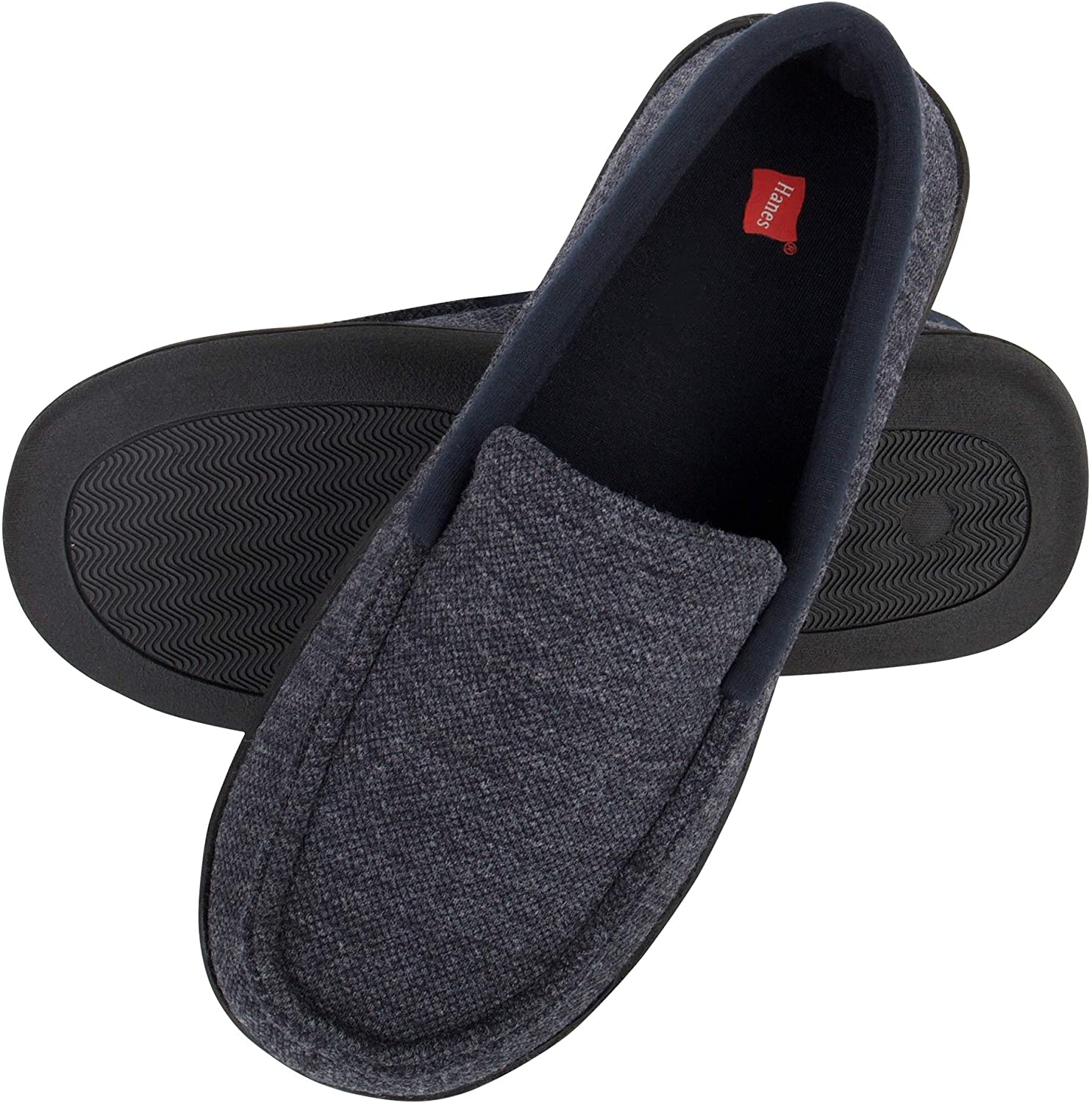 Hanes Men's ComfortSoft Memory Foam Knit Venetian Moccasin Indoor/Outdoor Slipper