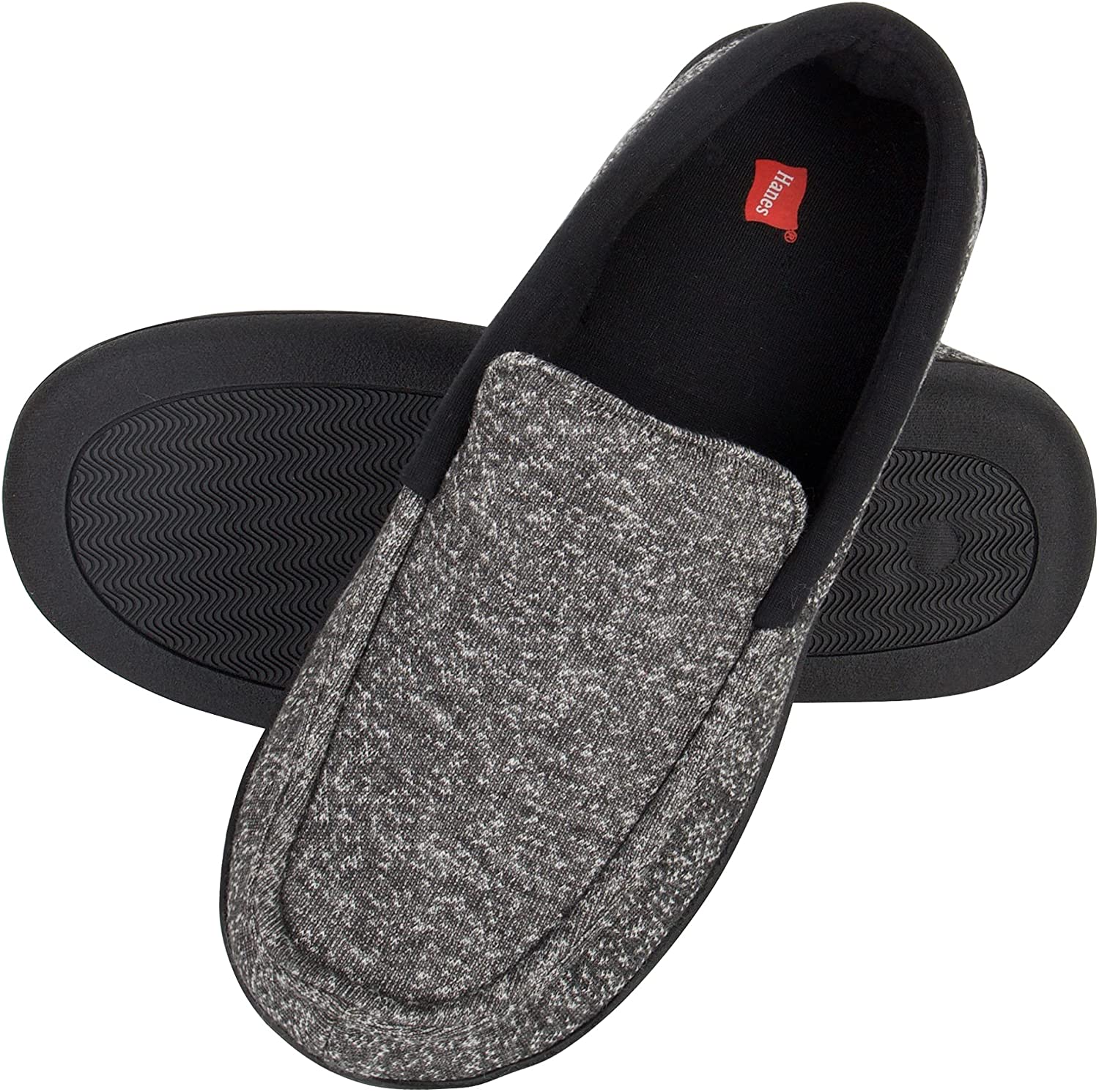 Hanes Men's ComfortSoft Memory Foam Knit Venetian Moccasin Indoor/Outdoor Slipper