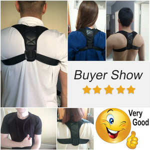 Aptoco Adjustable Back Posture Corrector Clavicle Spine Back Shoulder Lumbar Brace Support Belt Posture Correction