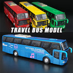 Load image into Gallery viewer, Travel Bus Model Alloy Model Car Diecast Scale Vehicle Model Toy Sound &amp; Light Pull Back Educational Toys For Children Gift
