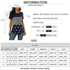 Women Summer Casual T Shirt Tee Blouse Ladies Print Round Neck Short Sleeve Tops