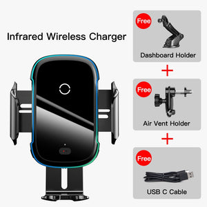 Baseus 15W Wireless Charger Car Mount for Air Vent Mount Car Phone Holder Intelligent Infrared Fast Wireless Charging Charger|Car Chargers