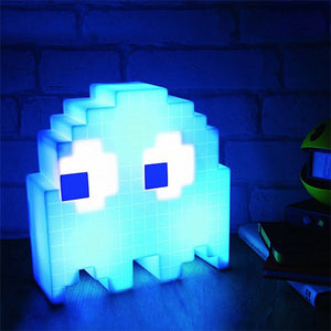 Color Changing Cartoon Ghost Lamp Led Mini USB Night Light 8-bit mood light Pixel Style Child Baby Soft Lamp Bedroom lighting