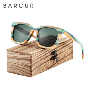 BARCUR Unique Wood Polarized Sunglasses