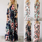 Load image into Gallery viewer, 2018 Summer Long Dress Floral Print Boho Beach Dress Tunic Maxi Dress Women Evening Party Dress Sundress Vestidos de festa XXXL
