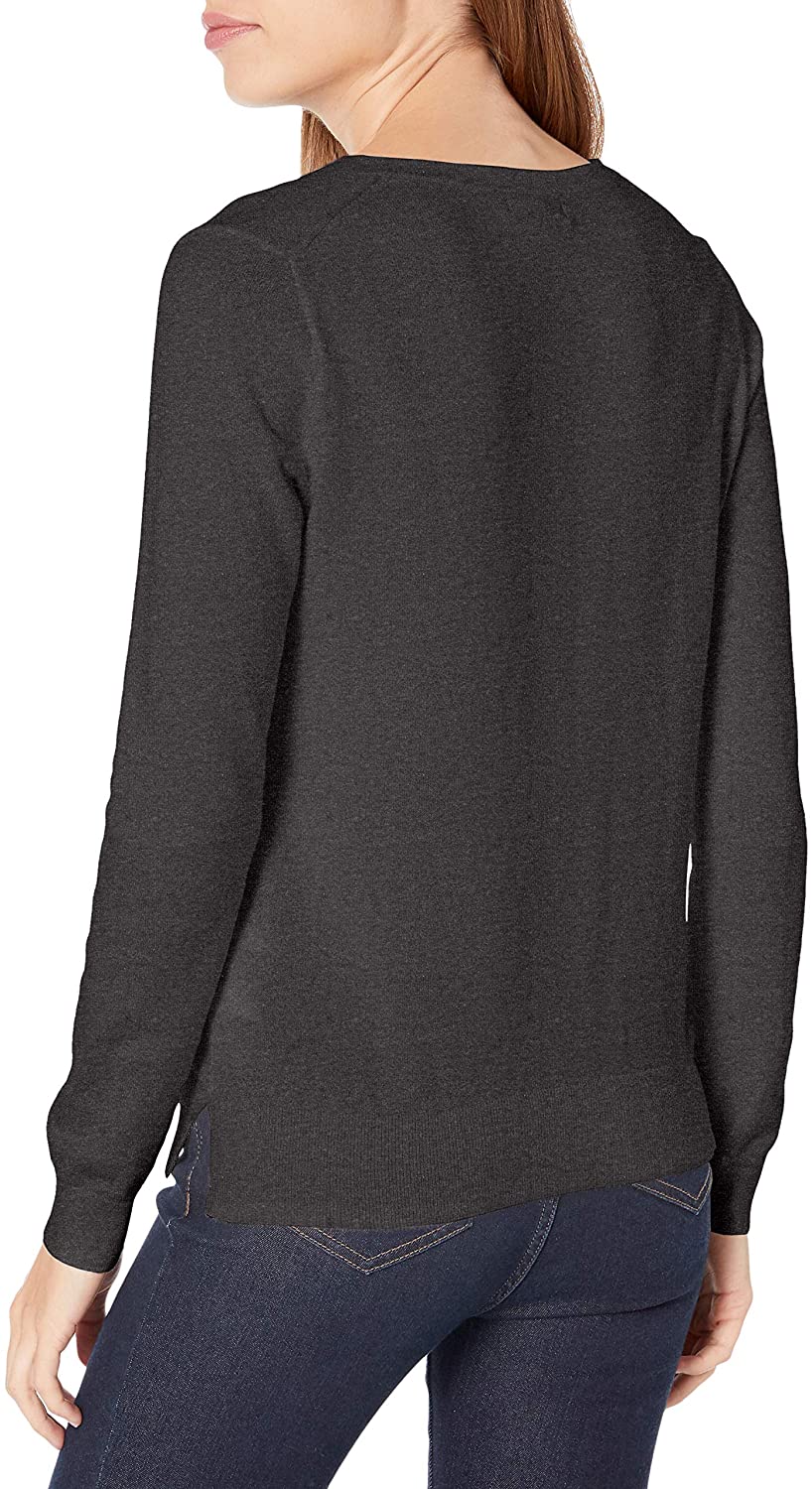 Nautica Women's Effortless J-Class Long Sleeve 100% Cotton V-Neck Sweater