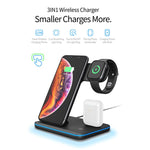 Load image into Gallery viewer, Qi Wireless Charger Stand Holder Station 15W Fast Charging Dock For Apple Watch Series 4 3 2 Airpods Iphone 11 Pro Max XS MAX XR
